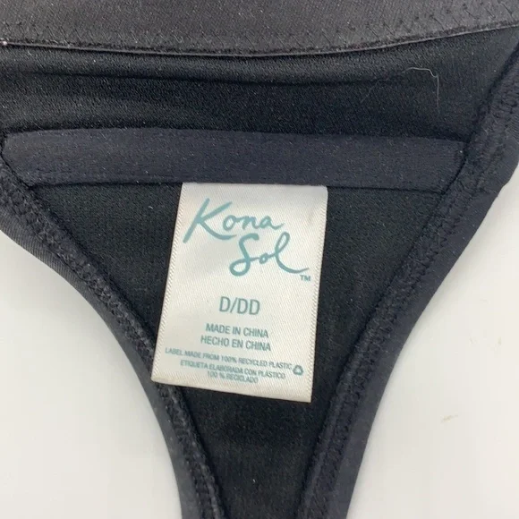 Kona Sol Black Swimsuit Top - Sz D/DD SW2063 - Picture 5 of 5